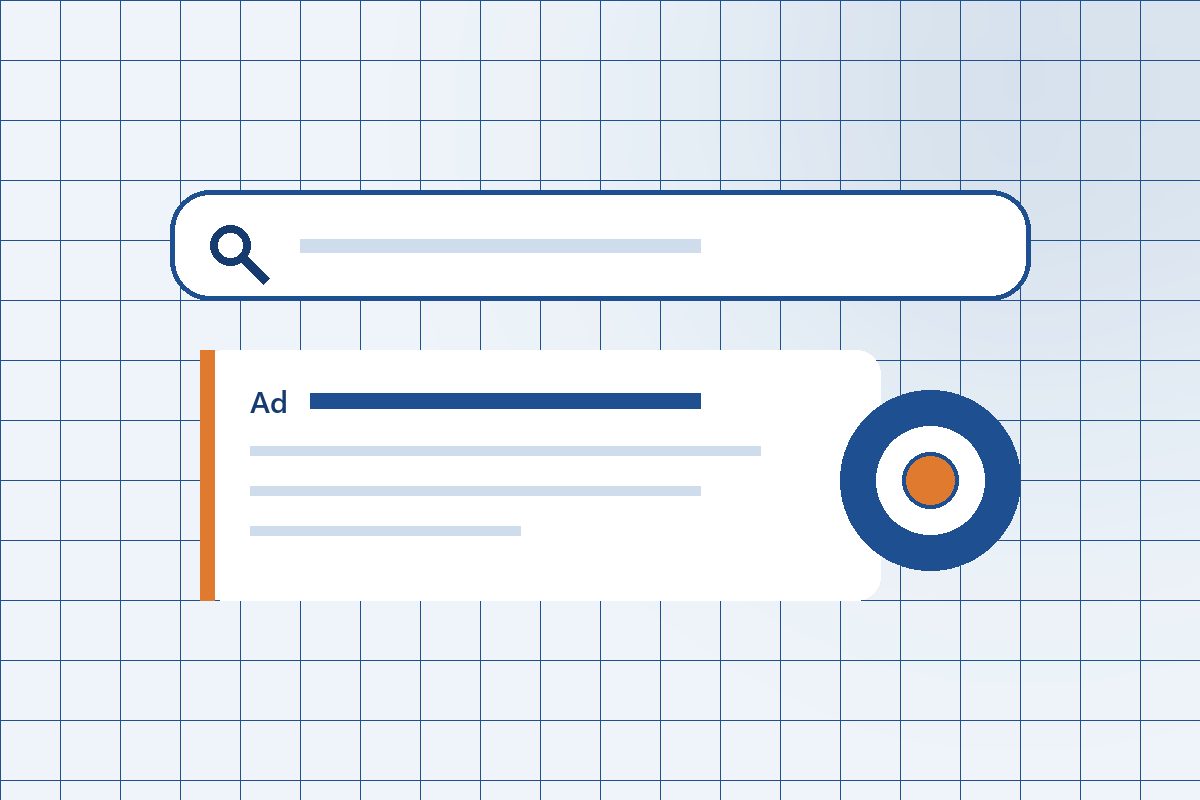 A search query returning a paid ad result, matched against a targeting target